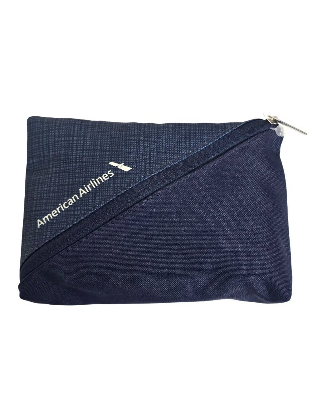 American Airlines Amenity Kit Travel Pouch Navy Blue Zippered Airline Bag